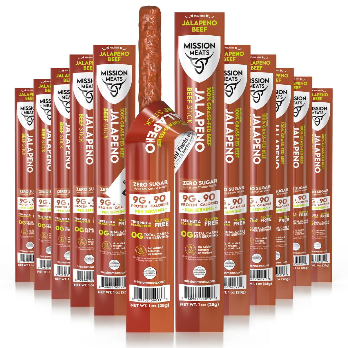 Grass Fed Beef Sticks, Jalapeno