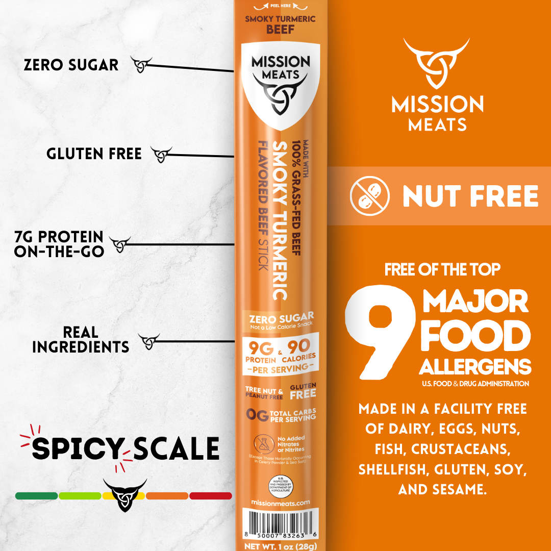 Grass-Fed Beef Sticks, Smoky Turmeric